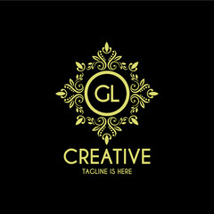 Fototapeta na wymiar GL Initial Letter with Monogram Logo Template