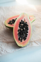 very sweet papaya from thailand. relatives brought fruit from vacation.