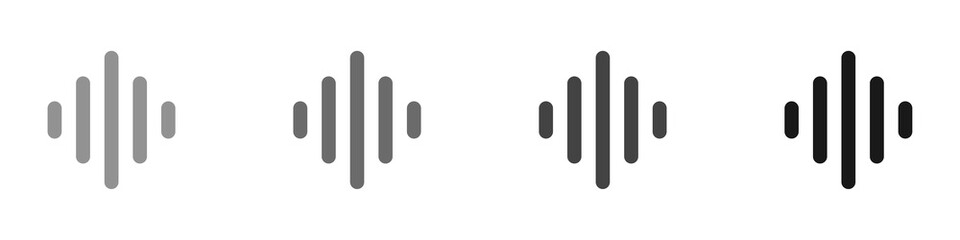 Equalizer waves. Sound waves set isolated on white background. Sound or music concept. Vector illustration