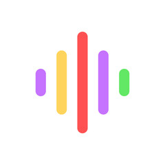 Equalizer waves. Sound waves isolated on white background. Sound or music concept. Vector illustration