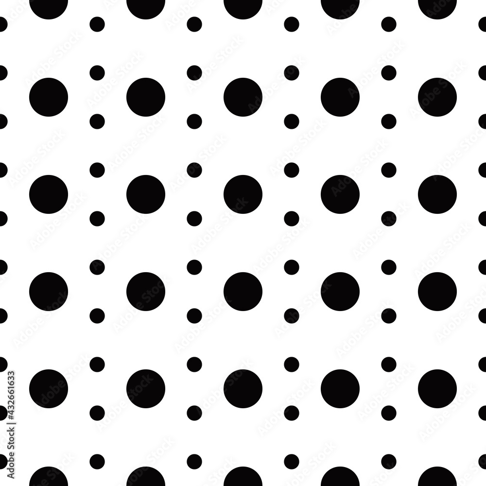 Aufkleber circles and dots of black color pattern. vector black seamless dots.
