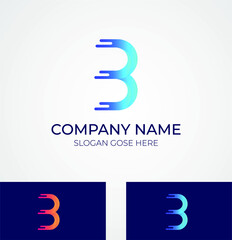 Modern abstract b letter logo । technology Logo