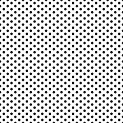 Black seamless polka dots pattern. Vector polka dots same ornament. Black circles make diaagonal ornament named polka dots.