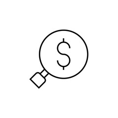 Find money icon isolated on white background. Dollar symbol modern, simple, vector, icon for website design, mobile app, ui. Vector Illustration