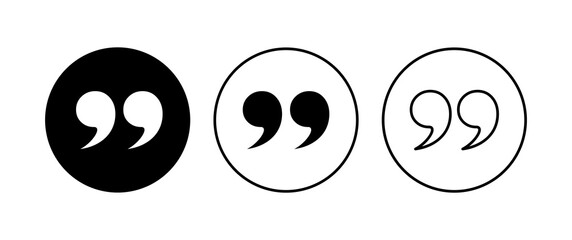 Quote icon set. Quotation mark symbol.
