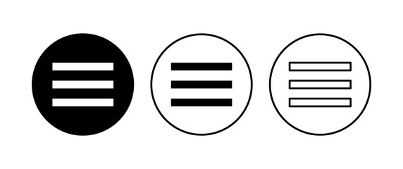 Menu Icon set. web menu icon. hamburger menu symbol