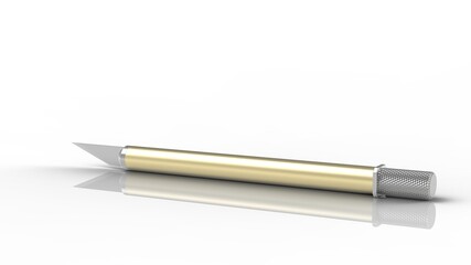 knife-scalpel with a handle, scalpel with a replaceable blade on a white background 3d render