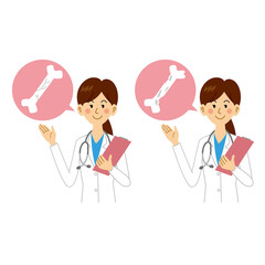 骨密度を説明する女医