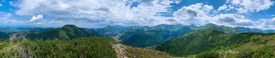 Fototapeta na wymiar Panorama of the Tatra Mountains on a summer day