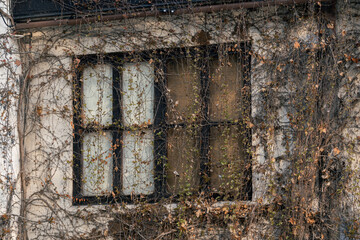 Chinese traditional stone wall and stone window background