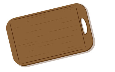 Wooden kitchen cutting board on white background