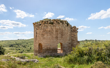Fototapeta na wymiar The ruins of the Byzantine church of St. Anne near the Maresha city in Beit Guvrin, Kiryat Gat, in Israel