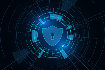 Cyber security technology concept , Shield With Keyhole icon , personal data , vector illustration