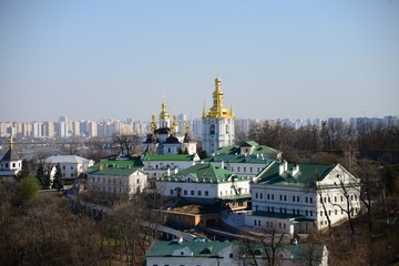 Obraz premium Great Lavra bell tower and Uspenskiy Sobor Cathedral in Kiev, Ukraine