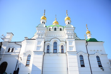 Great Lavra bell tower and Uspenskiy Sobor Cathedral in Kiev, Ukraine