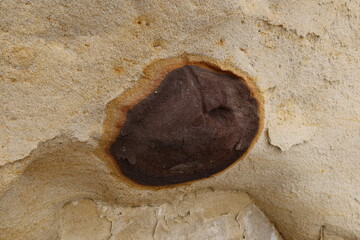 Scripts Sandstone Despots Being Eroded Away b the Ocean  in Carlsbad and Exposing Deposited Igneous...