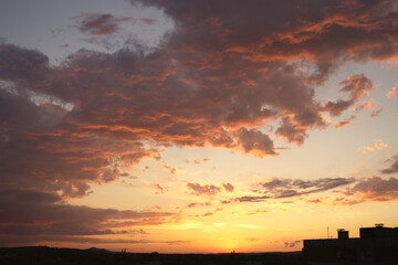 sunset over the city