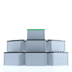 Generic car battery on white background. 3d render