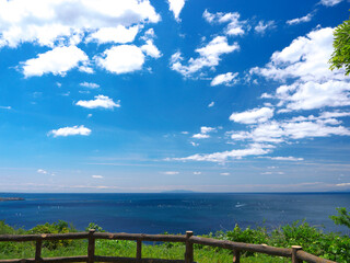 Fototapeta na wymiar 日本、神奈川、逗子から見る伊豆大島