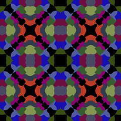 Geometric rhomboid seamless pattern with colorful abstract shapes.Vector modern ornament