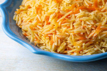 Turkish cuisine; carrot rice pilaf (Turkish name; Havuclu pilav)