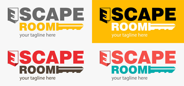 Efeito de texto do logotipo do jogo 3d escape room