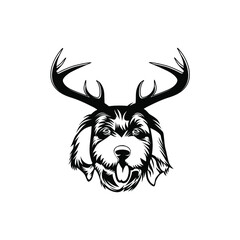 Anjing bertanduk rusa illustration vector