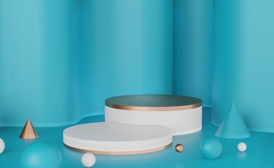 Premium minimal podium studio background for product display. Abstract Background Scene 3d Render for product advertise.