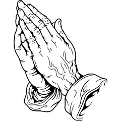 sketch of a hand drawn | Namaste hand sign