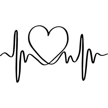 Heart and heartbeat tatto