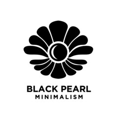 simple black pearl minimalism vector icon logo illustration design isolated background