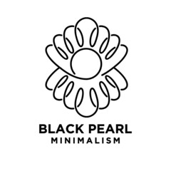 simple black pearl minimalism vector icon logo line illustration design isolated background