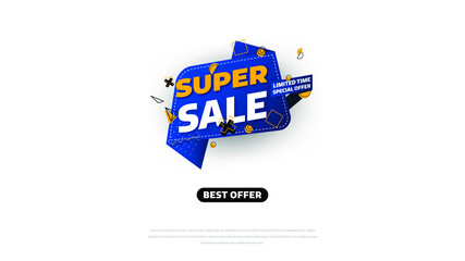 Sale banner template design with geometric background , Big sale special offer up to 80% off. Super Sale, end of season special offer banner. vector illustration.