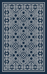 Carpet bathmat and Rug Boho Style ethnic design pattern with distressed woven texture and effect
