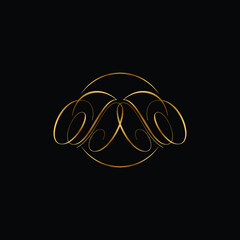 Luxury elegant signature monograms letters DD logo design vector template