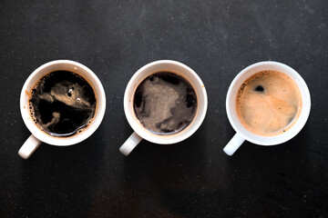 Aerial view of various coffee