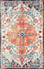Carpet bathmat and Rug Boho Style ethnic design pattern with distressed woven texture and effect
- 432677820