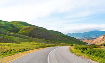 Asphalt highway in mountainous area