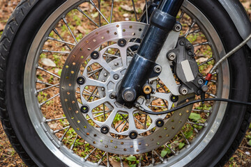 バイクのブレーキ　Motorcycle disc brake rotor photo