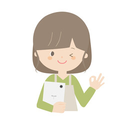 タブレットを持った女性