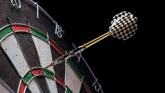 Three darts hit the tripling of sector 20 on the Dartboard. 180 points with three darts. 