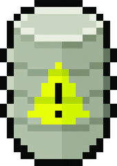 Pixel barrel containing dangerous goods - Vector, isolated