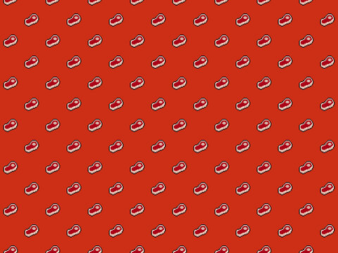 Pixel Raw Meat Background - High-res Seamless Pattern