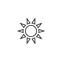Sun line icon. Simple style summer weater poster background symbol. Logo design element. T-shirt printing. Vector for sticker.