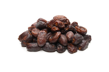 Dried dates isolated on white background.