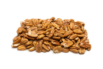 Pecan-nut isolated on white background.