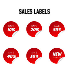 set of sale labels percentages