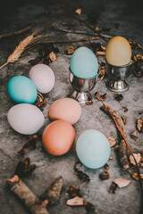 easter eggs on a table