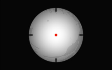 Crosshair of sniper scope viewfinder. Aiming cross of a gun optics. Sharpshooter overlay frame.