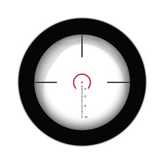 Crosshair of sniper scope viewfinder. Aiming cross of a gun optics
